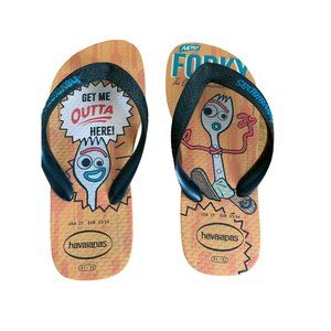 Havaianas Youth's Flip Flops Black Forky “Get Me Outta Here” Size 2Y EUR 33/34